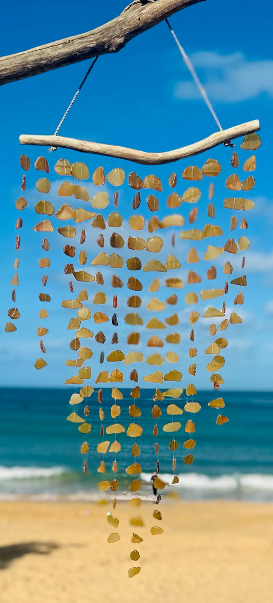 Sea Glass Wind Chime - Amber