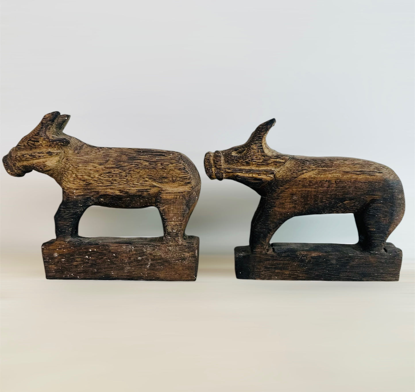 Vintage Wooden Boars - set 2