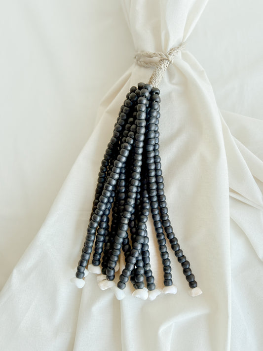 Beaded Curtain Tassel - Black