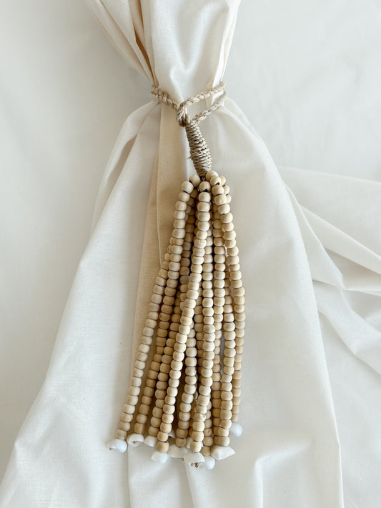 Beaded Curtain Tassel - Natural